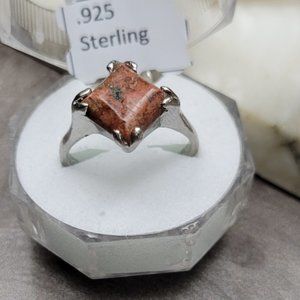 Promise Ring Jasper Natural from found in Wyoming size 9 Impressive Hand Cut
